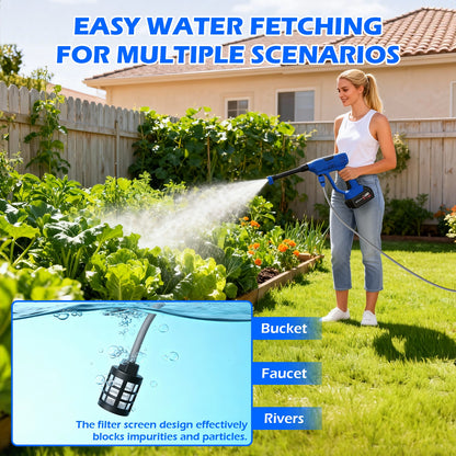 BAOKALER 21V Portable Cordless Pressure Washer, 900PSI High Pressure Washer with 10-Speed Adjustment, 6-in-1 Nozzle, Dual 4.0Ah Batteries for Watering Plants, Garden,Car, Floor Cleaning