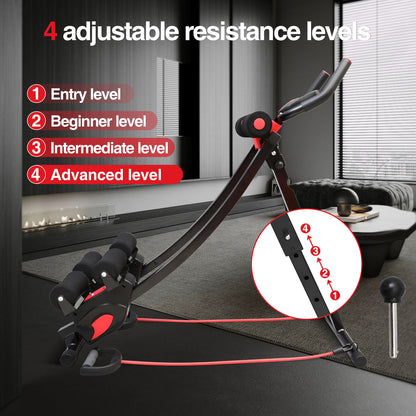 Dual Track Core & Abdominal Trainers, Abdominal Workout Equipment for Home Gym, Abdominal Exercise Machine Max Weight 440lbs, Fitness Equipment with LCD Display