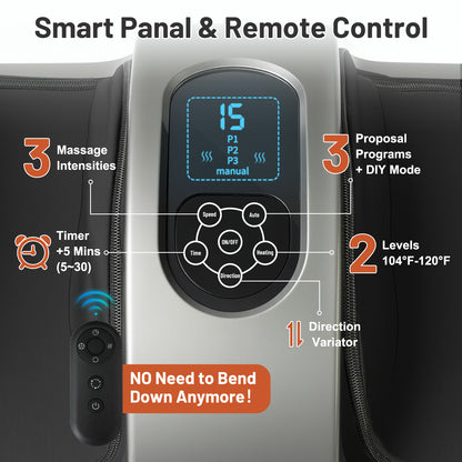 BAOKALER Shiatsu Foot Massager with Heat, Deep Kneading Foot and Calf Massager with Adjustable Warmth, Relaxing Foot Massager for Ankle & Leg Care, Ideal Gift for Family and Friends, Black