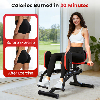 Hip Abductor Machine, 3-in-1 Thigh & Glute Trainer for Home Gym, Adjustable Resistance for Inner/Outer Thigh Toner and Butt Lifter, Compact Leg Workout Equipment