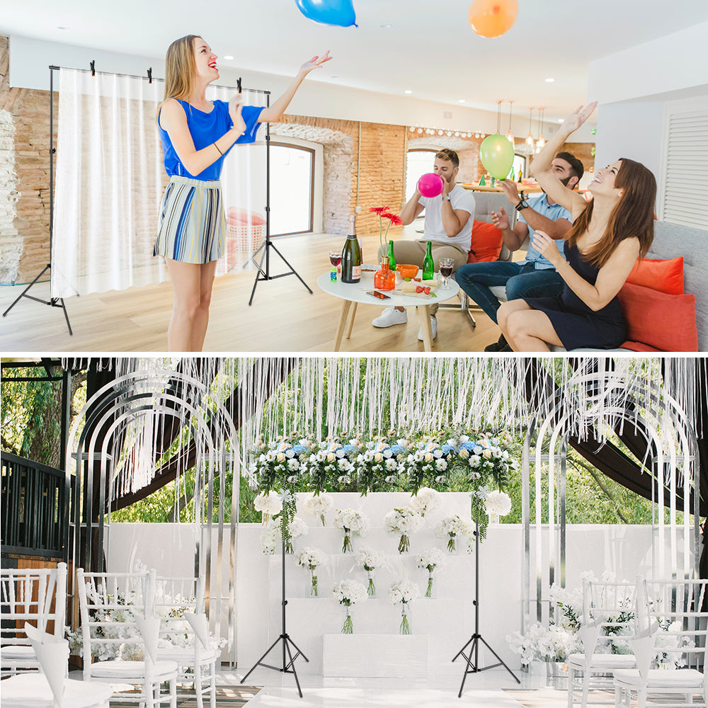 Backdrop Stand Photo Studio Adjustable Background Stand Support Kit with 4 Backdrop Clamps 2 Sandbags