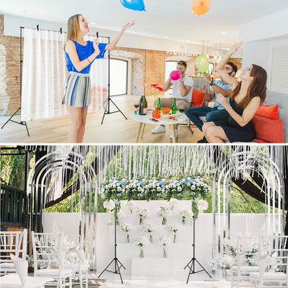 Backdrop Stand 10x7ft(WxH) Photo Studio Adjustable Background Stand Support Kit with 4 Backdrop Clamps, 2 Sandbags for Parties Events Decoration