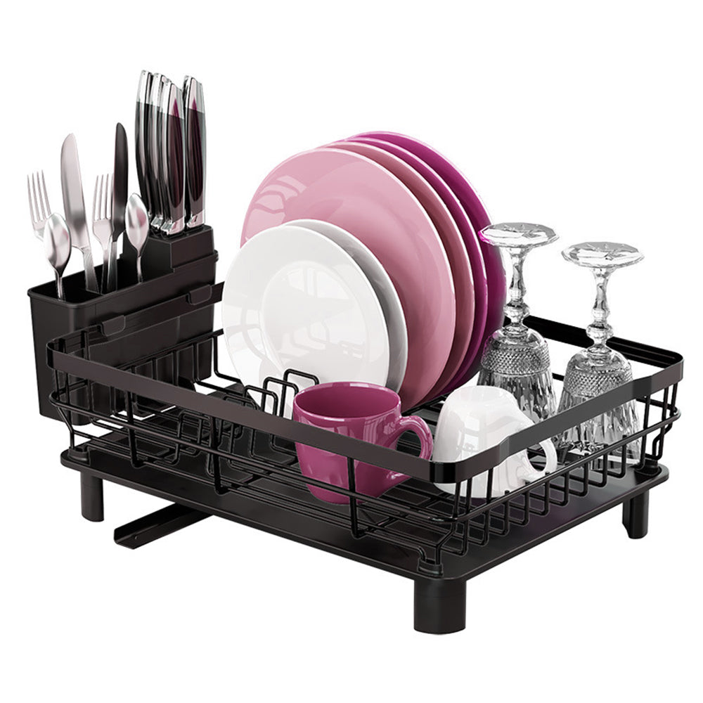 Dish Rack Dish Drainers for Kitchen Counter, Dish Rack with Drain , Dish Drying Rack Drain with Utensil Holder, Cup Holder, Kitchen Dishes Storage and Organizers
