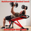 Multifunctional Foldable Weight Bench ¨C 1000 lbs Heavy Duty Capacity, 7-Level Adjustable Incline/Decline Backrest, Full-Body Training Home Gym Equipment with Resistance Bands & Pull Rope, Black-Red