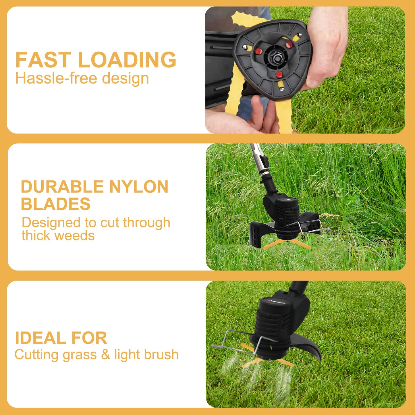 30 PCS String Trimmer Head Blades Replace, Plastic Weed Trimmer Blades, Fit Weed Weed Warrior 14867B, Craftsman 20V, DeWalt 20V/60V Yellow