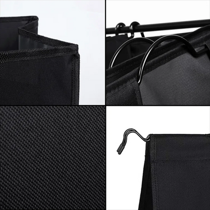 CATGOOD 4 Bag Laundry Basket Sorter Laundry Hamper Cart with Heavy Duty Rolling Lockable Wheels and Removable Bags, Black