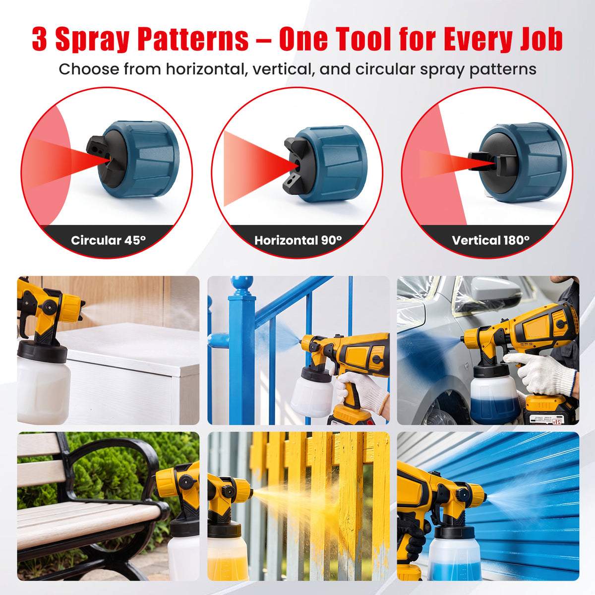 BAOKALER Cordless Paint Sprayer, Electric Spray Paint with 1400ml Container and 2×4.0Ah Batteries for Home Interior & Exterior, Furniture, Fence, Walls, Door, Garden Chairs, Yellow