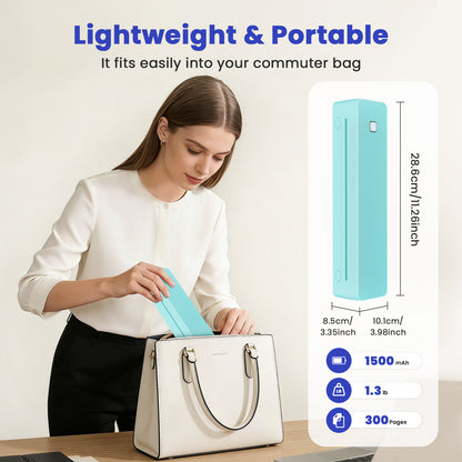 Portable Thermal Printer, Inkless Wireless Travel Printer for Android & iOS, Compatible with US Letter, A4, A5, B5 Thermal Paper