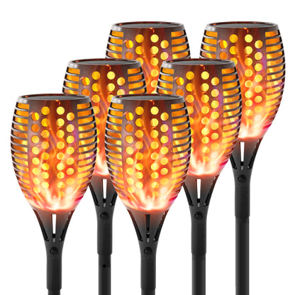 43" Solar Outdoor Lights, 96 LED, Higher & Larger Flickering Flame Solar Torch Lights Waterproof Outdoor Pathway Lights for Garden Patio Yard 6 Pack