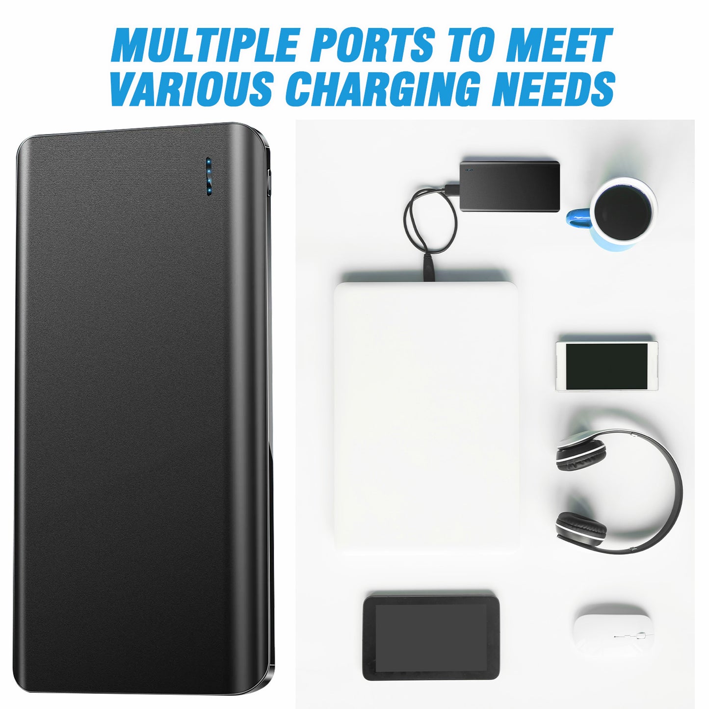 Portable Charger, 10000mAh Power Bank, USB C in&Out Fast Charging Battery Pack, Travel Essential Phone Powerbank Compatible with iPhone 17 16 15 Samsung S22 S21 Google iPad etc