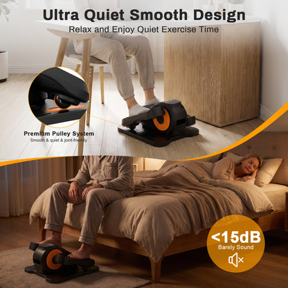 BAOKALER Under Desk Elliptical, Leg Exerciser for Seniors While Sitting, Elliptical Exercise Machine with Remote Control, 12 Adjustable Speeds