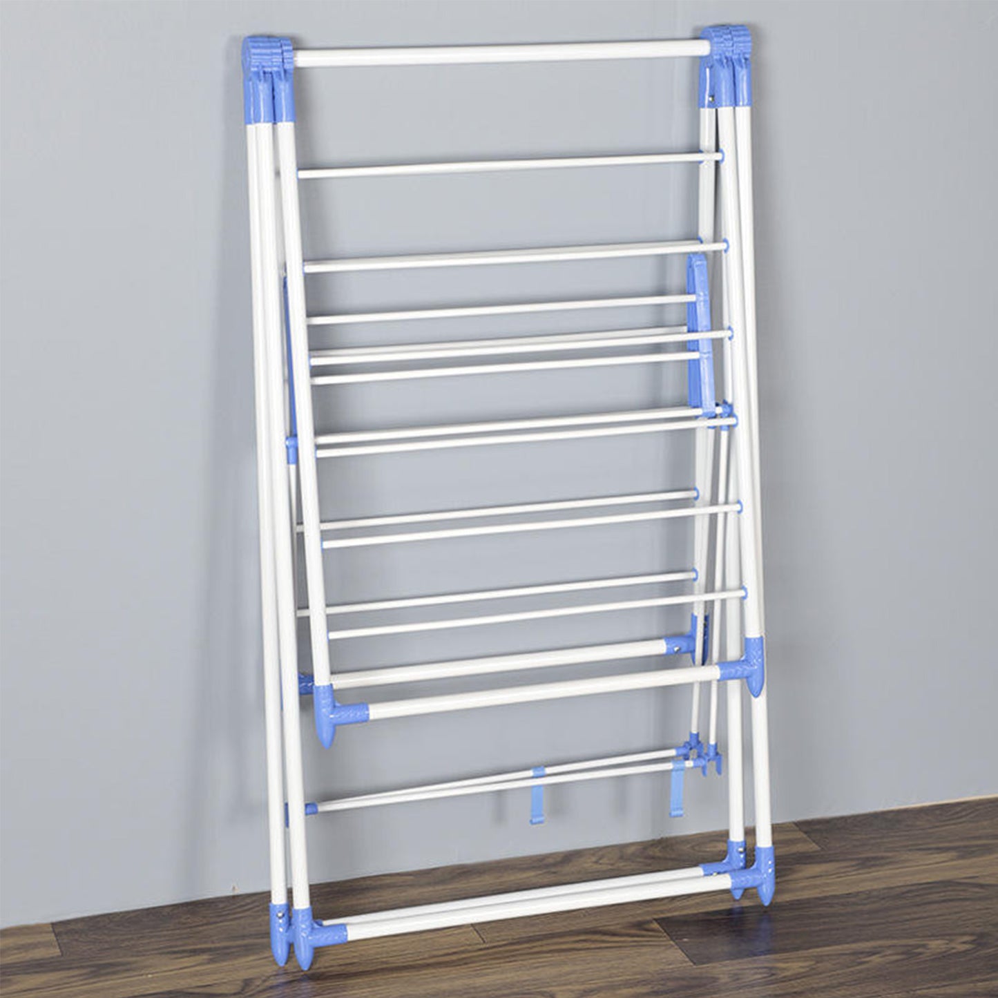 Foldable Clothes Drying Rack, Laundry Rack with Height Adjustable Wings, Metal Drying Rack Clothing for Indoor Outdoor