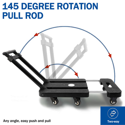 BAOKALER Folding Hand Truck, 500 lbs Capacity Heavy Duty Dolly Cart Foldable Platform, Black