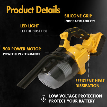 Cordless Handheld Vacuum for Makita Battery, 5-in-1 Car Vacuum Cleaner with 4.0Ah Battery and Charger for Floor Carpet, Yellow