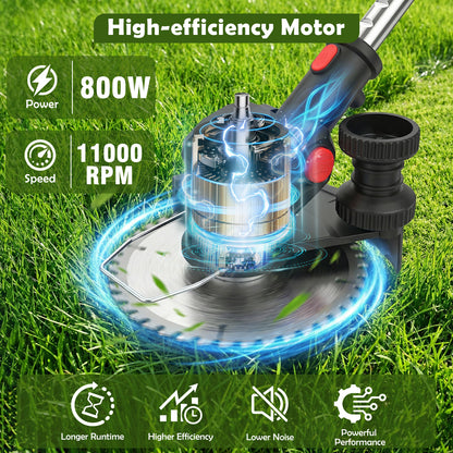 Electric Cordless Weed Eater, 4.0Ah Cordless Weed Wacker String Trimmer, 24V Grass Trimmer with 2 Battery, Charger Included