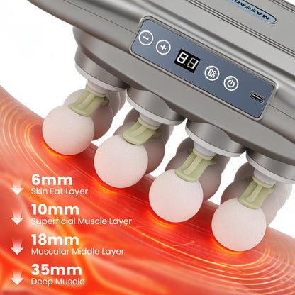 16 Head Massage Gun Set, Electric Muscle Massager with with 9 Modes 9 Intensities, 2000mAh Electric Massage Tools for Deep Tissue, Back, Shoulders, Legs, Gray