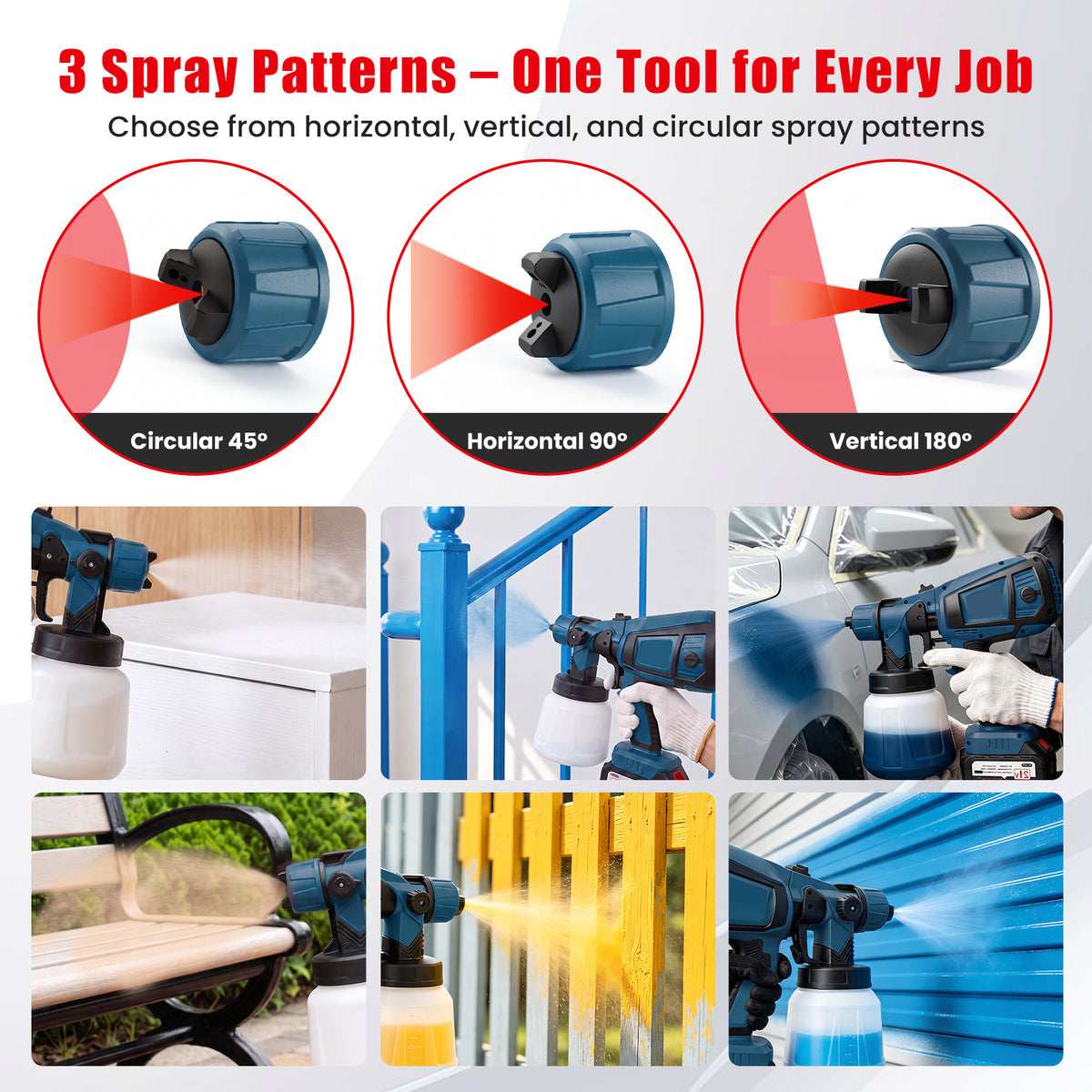 BAOKALER Cordless Paint Sprayer, Electric Spray Paint with 1400ml Container and 2×4.0Ah Batteries for Home Interior & Exterior, Furniture, Fence, Walls, Door, Garden Chairs, Blue