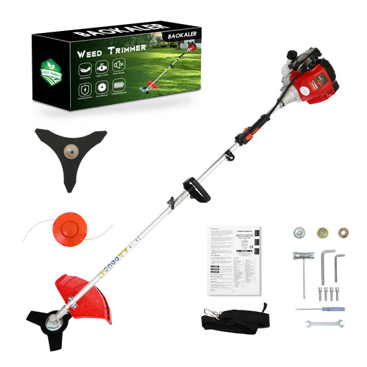BAOKALER 31CC 4-Cycle Gas String Trimmer Weed Wacker, 16" Gas Weed Eater Weed Trimmer