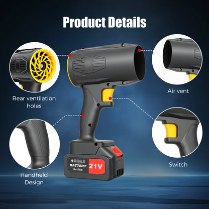 BAOKALER Electric Cordless Leaf Blower, 500CFM Handheld Leaf Blower with 2*4.0Ah Batteries and Charger for Patio Cleaning, Lawn Care