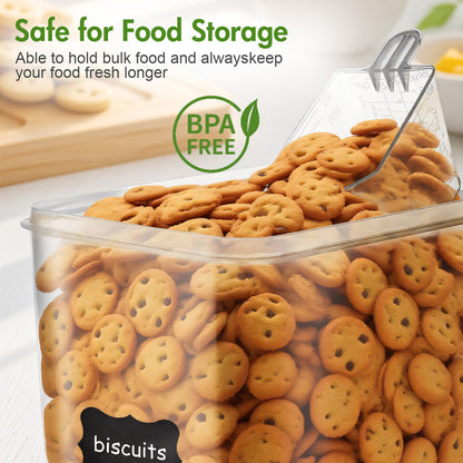CATGOOD 2 PCS Cereal containers, Large Food Storage Containers Airtight Pantry Storage Canisters for Flour, Sugar, 8.5L/287Oz
