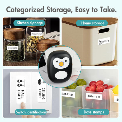 BAOKALER Label Maker, Label Printer with Tape Portable Bluetooth Mini Printer, Inkless Thermal Labeler for Home Office School