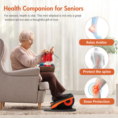 CATGOOD Under Desk Elliptical, Portable & Quiet Ellipse Exerciser for Seniors Adults Fully Assembled, Electric Seated Pedal Exerciser with Remote Control, Non-Slip Straps