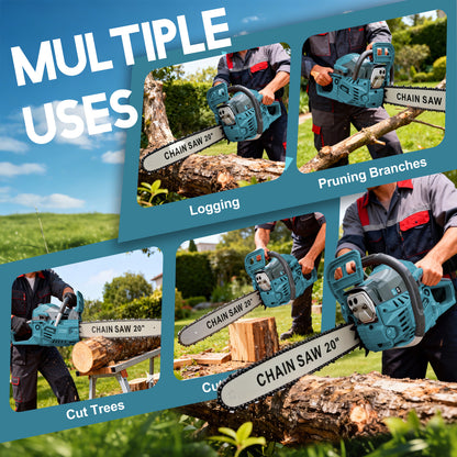 BAOKALER 20-Inch Gas Chainsaw, 3.4HP Powerful Chainsaws, 10700 RPM 2-Cycle 62CC Heavy Duty Gas Chainsaw, for Farm/Garden/Ranch/Wood Cutting