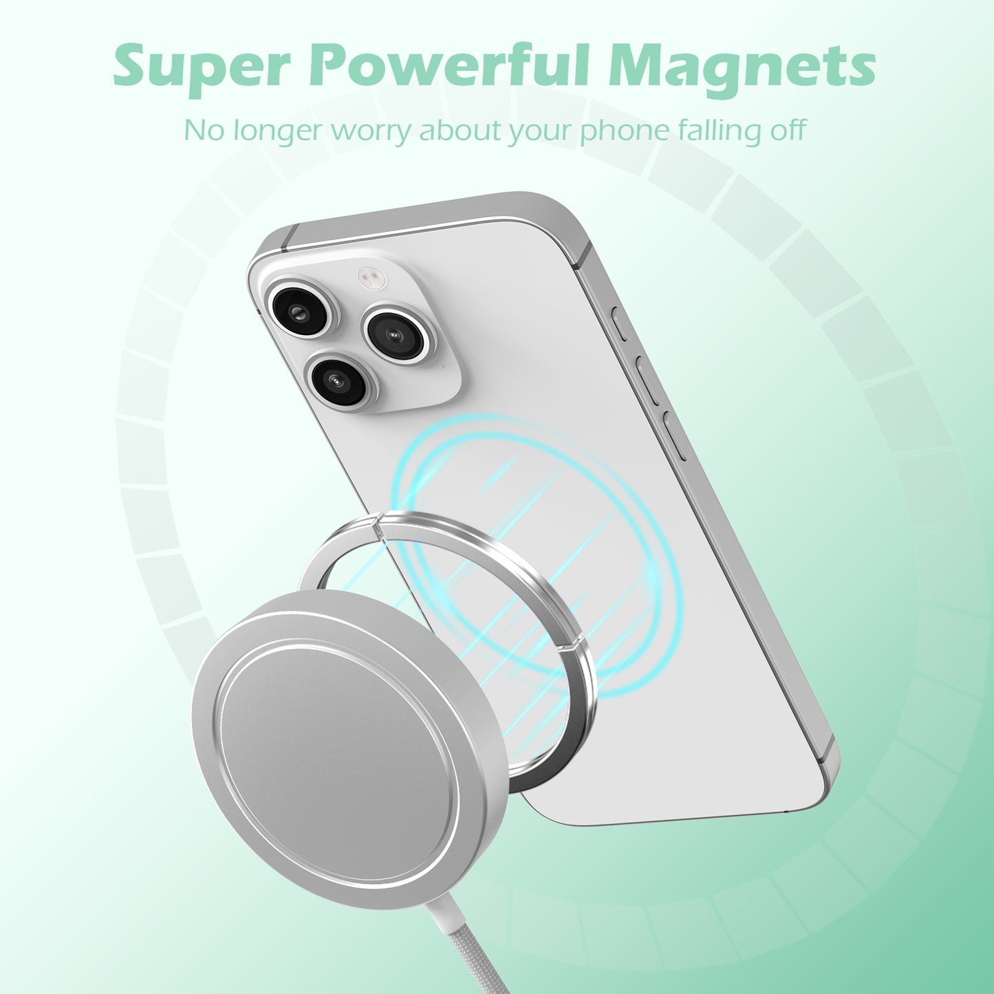 Wireless Charger, 25W Portable Charger Compatible with iPhone 17 16 15 14 13 12 Series, Magnetic Charging Pad Compatibe with AirPods 4 3 2 Pro, Phone Charger for Home Office Travel, White