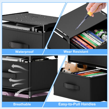 BAOKALER Fabric Dressers for Bedroom with 5 Drawers, Multifunctional Bedroom Storage Cabinet Drawers for Clothes, Small Dresser for Living Room, Hallway, Black