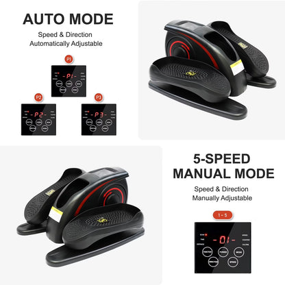 Mini Elliptical, Under Desk Elliptical, Electric Elliptical Machine, Leg Exerciser Machine for Seniors, Elliptical for Home Use, Compact Exerciser, Adjustable Speeds & LCD Monitor