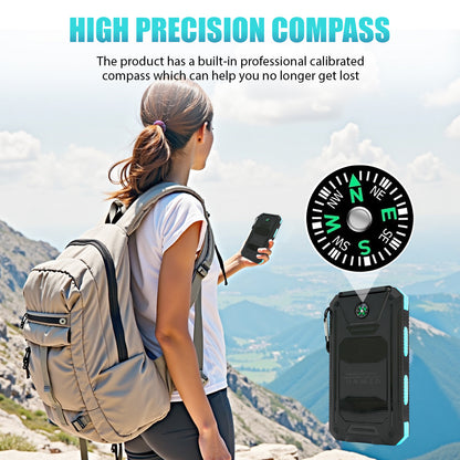 CATGOOD 10000mAh Portable Solar Charger for iphone and Android Power Bank with Dual 5V USB Ports for Outdoor Camping Hiking(Blue)