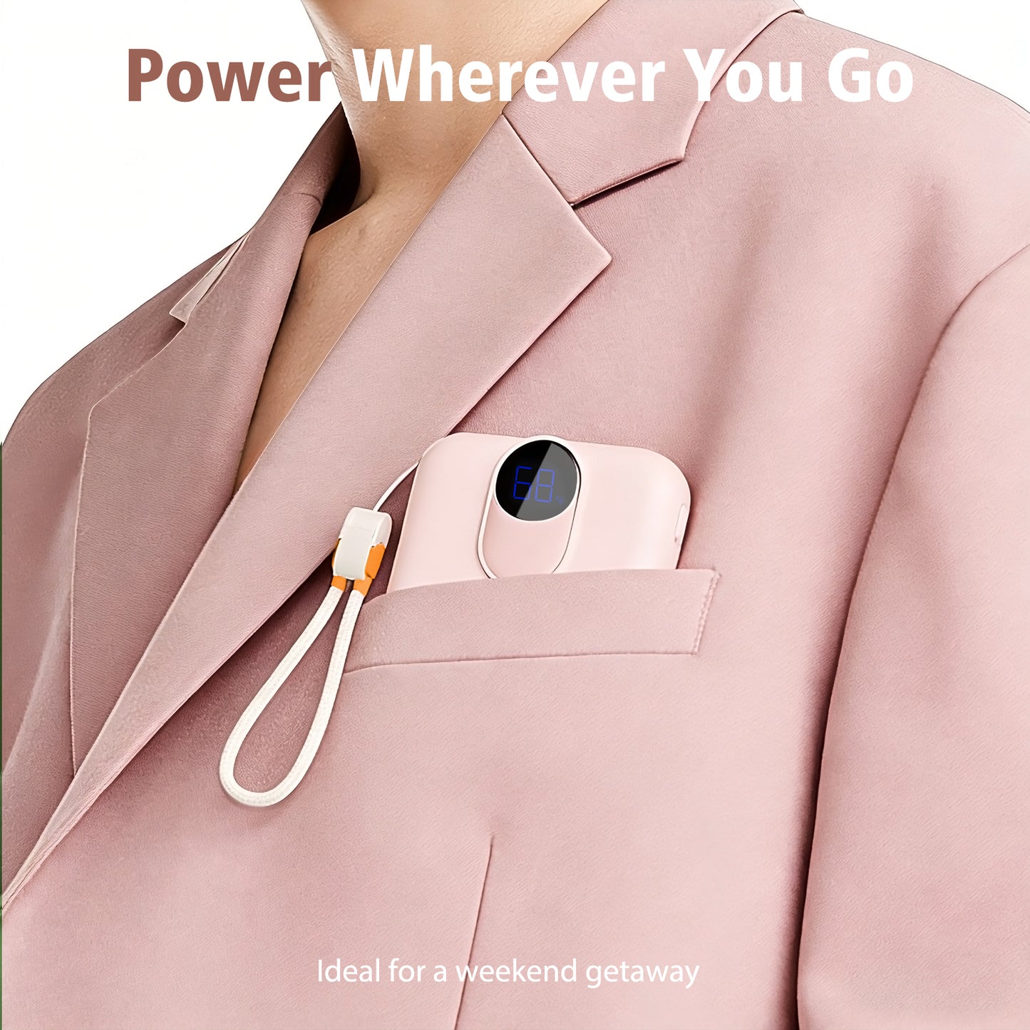 Magnetic Portable Charger, Ultra-Light 10000mAh 22.5W Power Bank, USB-C In & Out Fast Charging, Wireless Powerbank Compatible with iPhone 17/16/15/14 Samsung S22/S21 iPad etc (Pink)