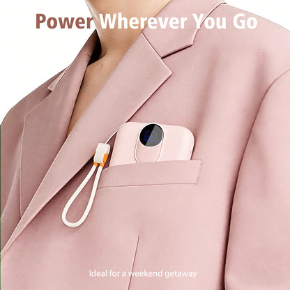 Magnetic Portable Charger, Ultra-Light 10000mAh 22.5W Power Bank, USB-C In & Out Fast Charging, Wireless Powerbank Compatible with iPhone 17/16/15/14 Samsung S22/S21 iPad etc (Pink)