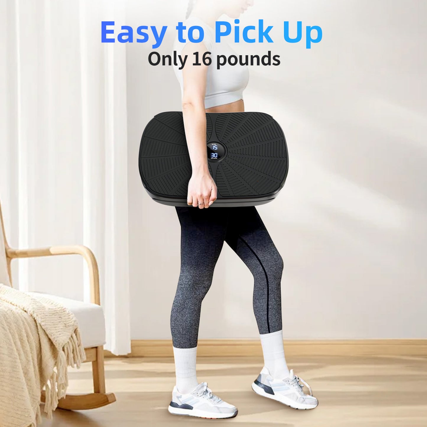 Vibration Plate Exercise Machine, Lymphatic Drainage Machine, Whole Body Workout Resistance Bands, Remote Control for Home Weight Loss and Training