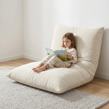 CATGOOD 3-in-1 Bean Bag Chair for Kids Adults, Convertible kids chair with Skin Friendly Fabric for Living Room, Bedroom, White