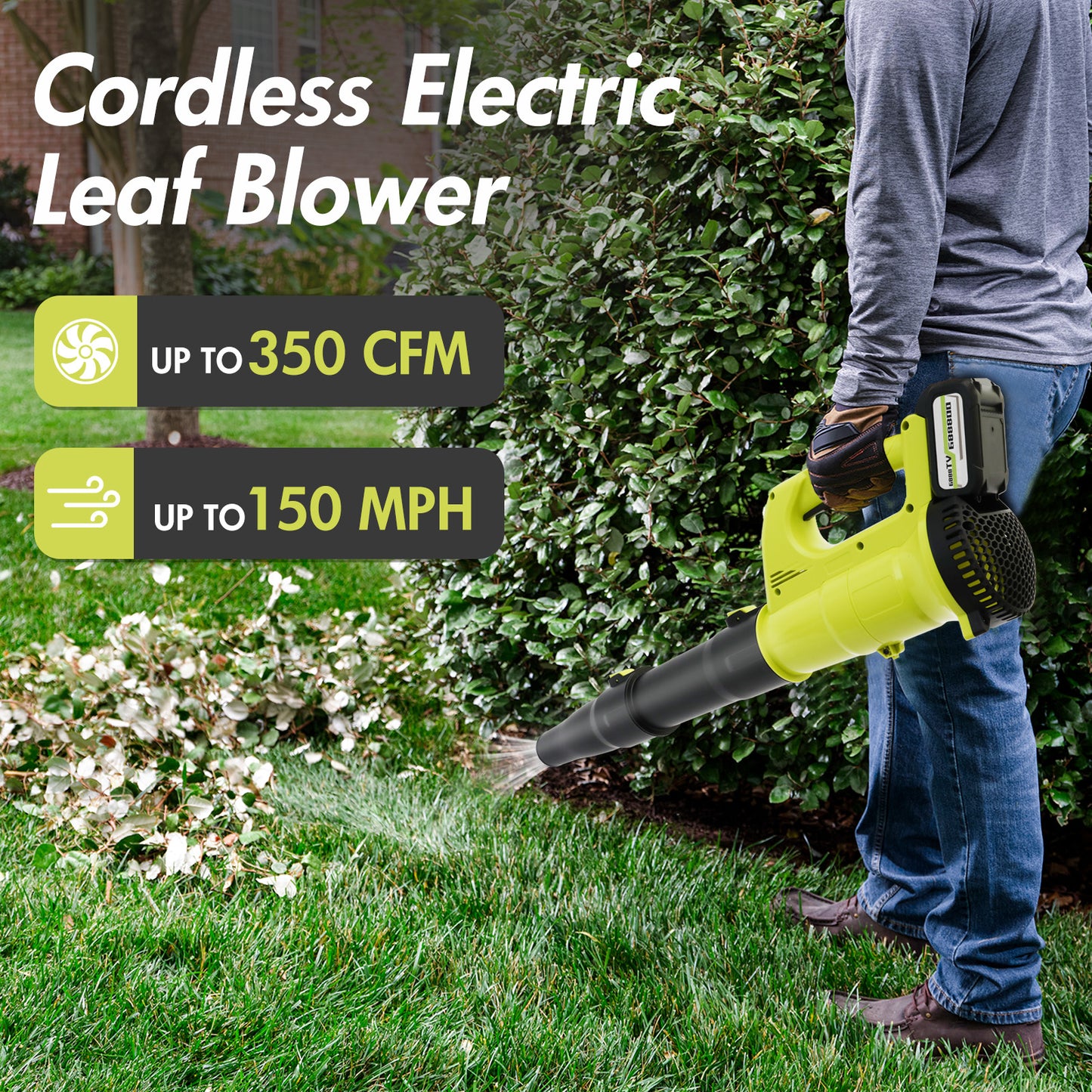 24V 650W Cordless String Trimmer + 21V Cordless Leaf Blower (150MPH) Combo Kit, with 3 Battery (2.0Ah Battery*2 + 4.0Ah Battery*1) and 2 Charger