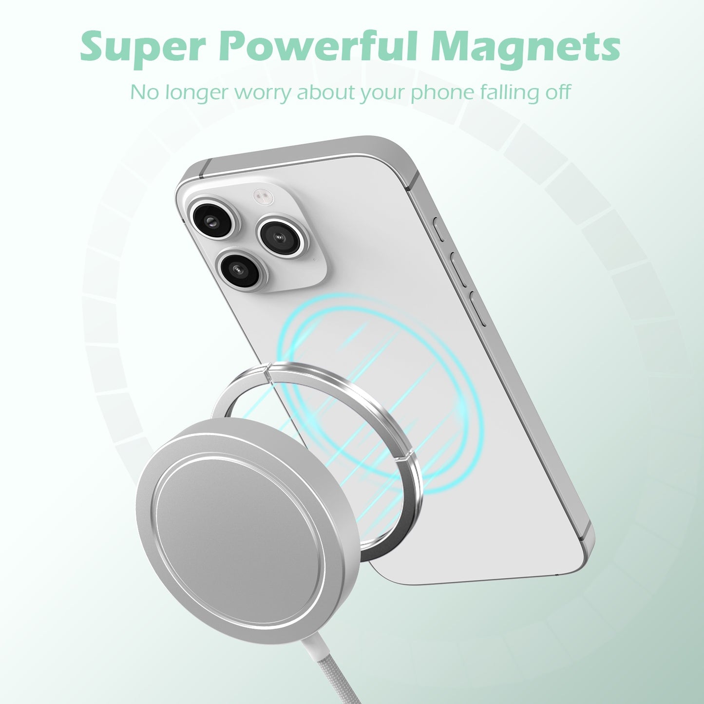 Magnetic Wireless Charger, 25W Fast Wireless Charger Compatible for iPhone 17 16 15 14 13 12,AirPods,Compact Portable Travel Friendly Pad (White)