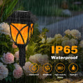 Catgood Solar Lights Outdoor Pathway, 6 Pack Solar Garden Stake Lights for Yard Patio Walkway Planter Pool, LED Waterproof, Flame Orange
