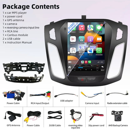 BAOKALER Car Stereo Radio For 2012-2018 Ford Focus Android 13 CarPlay 9.7" Touchscreen Car Radio GPS Navi WiFi, 2+32GB