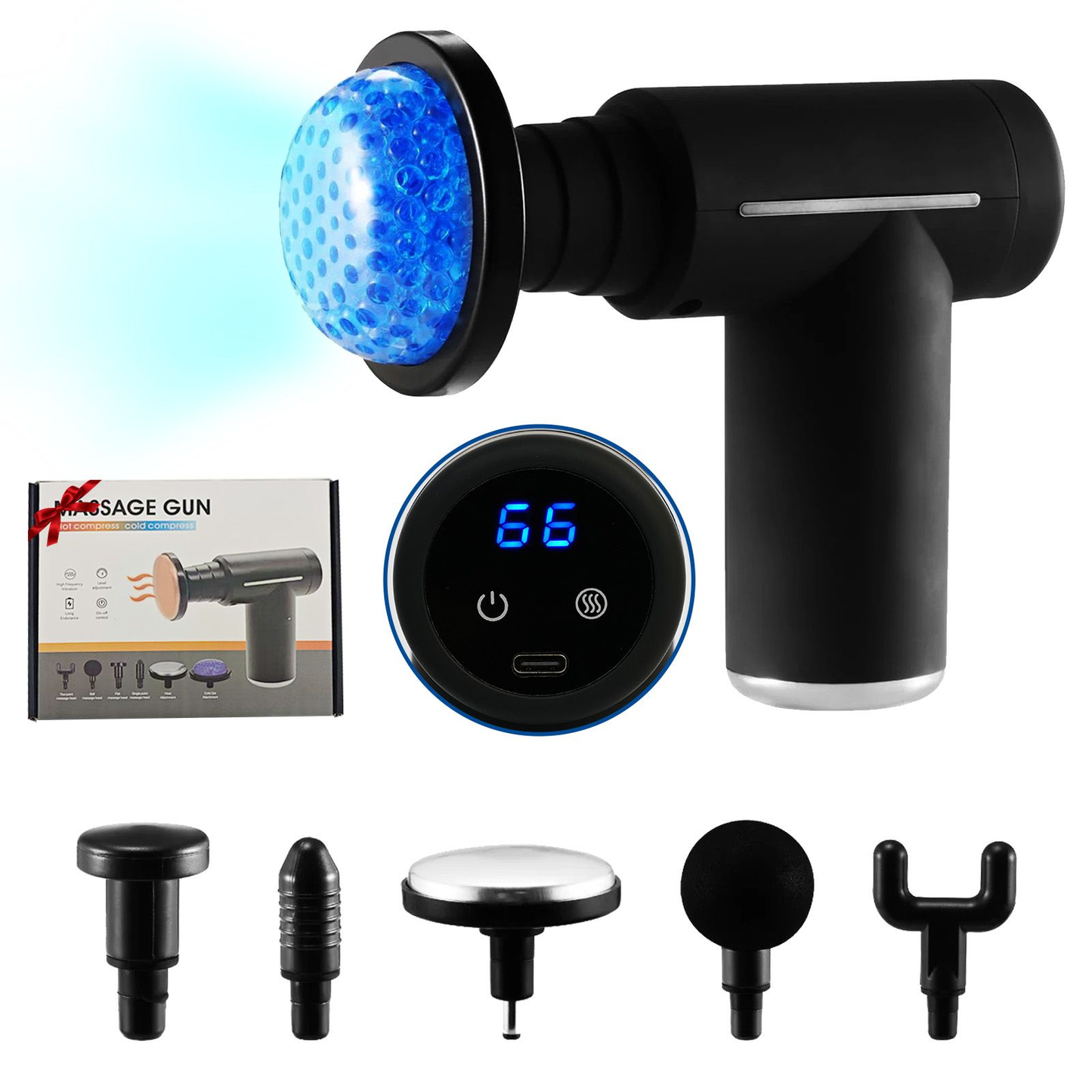 CATGOOD Massage Gun, Hot and Cold Percussion Deep Tissue, Portable Cordless Gun Massager for Muscle, 6 Intensity Levels,Ideal for Gym Office