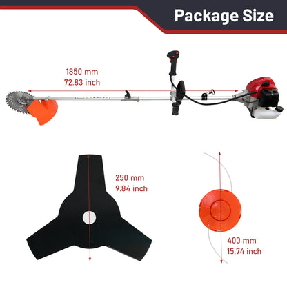 BAOKALER 52CC Gasoline Grass String Trimmer, 2-Stroke Gas Powered Weed Eater, Weed Wacker with 4 Detachable Heads