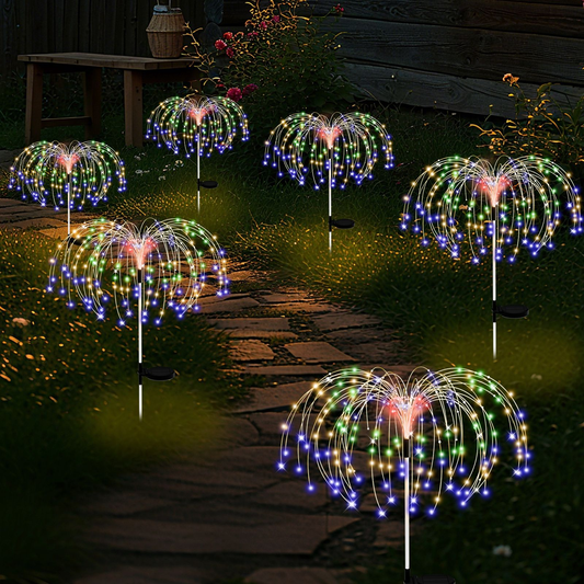 Garden Decor Solar Lights Outdoor,6Pack 120LED Waterproof Colorful Solar Garden Lights Outdoor Decoration,Yard, Patio, Porch,Flower Pot,Pathway,Christmas