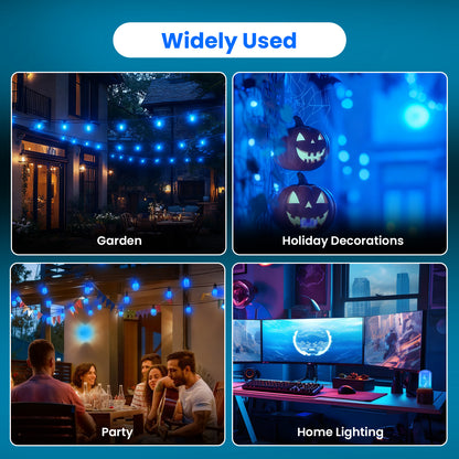 Catgood Blue LED Fire Effect Bulb, 4 Modes Simulated Flickering Flame, E26 Base for Indoor Outdoor Holiday Decor, 2 Pack