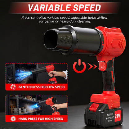 Cordless Leaf Blower, 950000 RPM Electric Leaf Blower with 2 X 4.0Ah Batteries & Charger, 110MPH Lightweight Handheld Blower for Patio Cleaning Blowing Leaves & Dust, Red