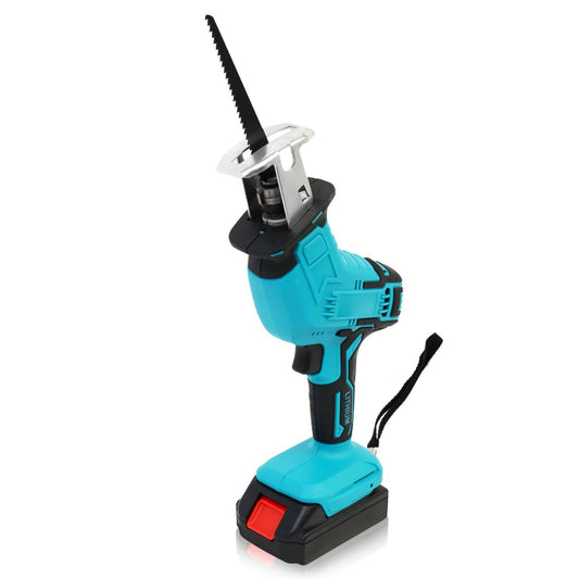 CATGOOD Cordless Saw Reciprocate Saw Metal PVC Wood Cutting Tools with 2 Battery 4 Saw Blades,Blue
