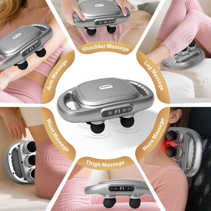 Massage Gun, 6 Head Electric Massage Guns with 3 Sets Massage Heads & 9 Modes, Gun Tool for Legs, Arms, Waist, Back, Buttocks, Relax Full Body Muscle, Gifts for Friends, Parents