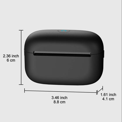 Portable Mini Wireless Bluetooth Thermal Printer Black, Compatible with Android and iOS, USB Rechargeable with Lithium Polymer Battery, for Notes, Planners, Instant Photos