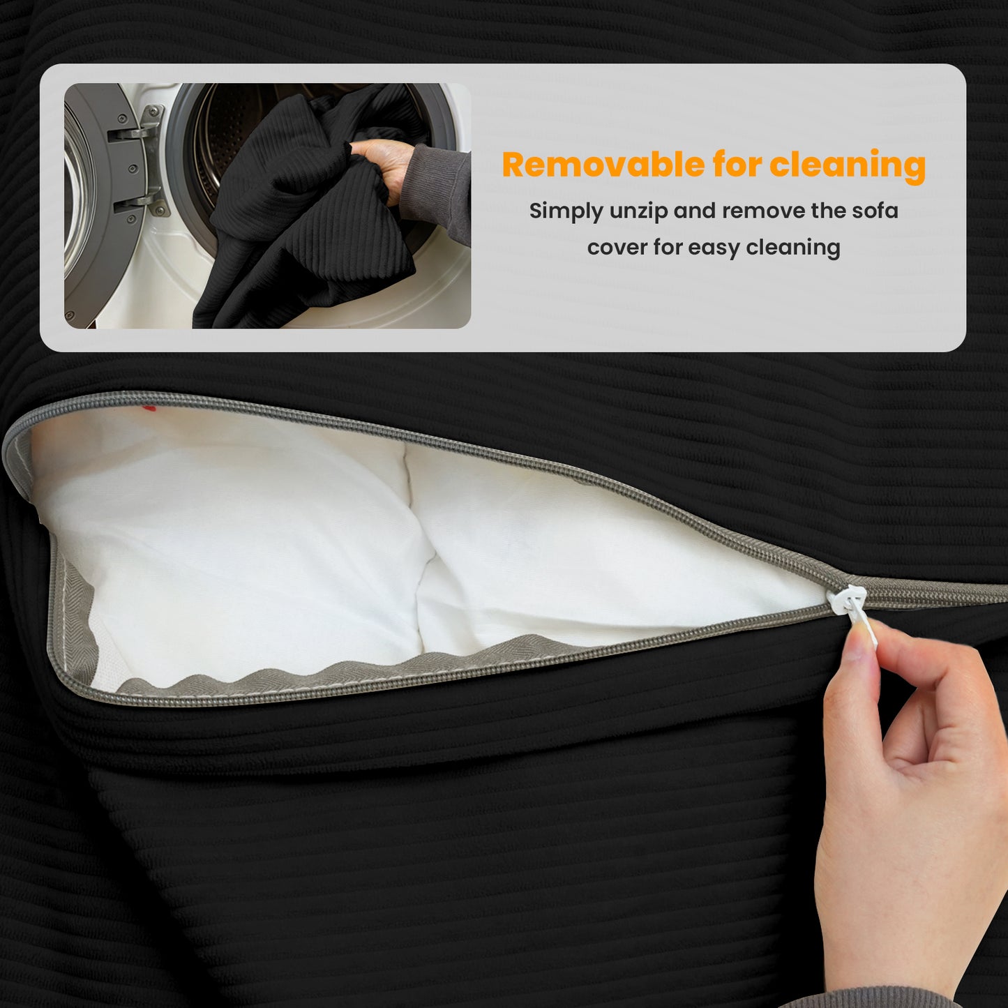CATGOOD 3-in-1 Bean Bag Chair for Kids Adults, Convertible kids chair with Skin Friendly Fabric for Living Room, Bedroom, Black