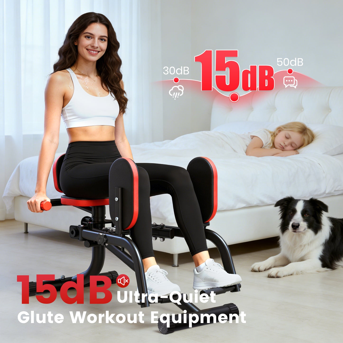 Hip Abductor Machine, 3-in-1 Thigh & Glute Trainer for Home Gym, Adjustable Resistance for Inner/Outer Thigh Toner and Butt Lifter, Compact Leg Workout Equipment