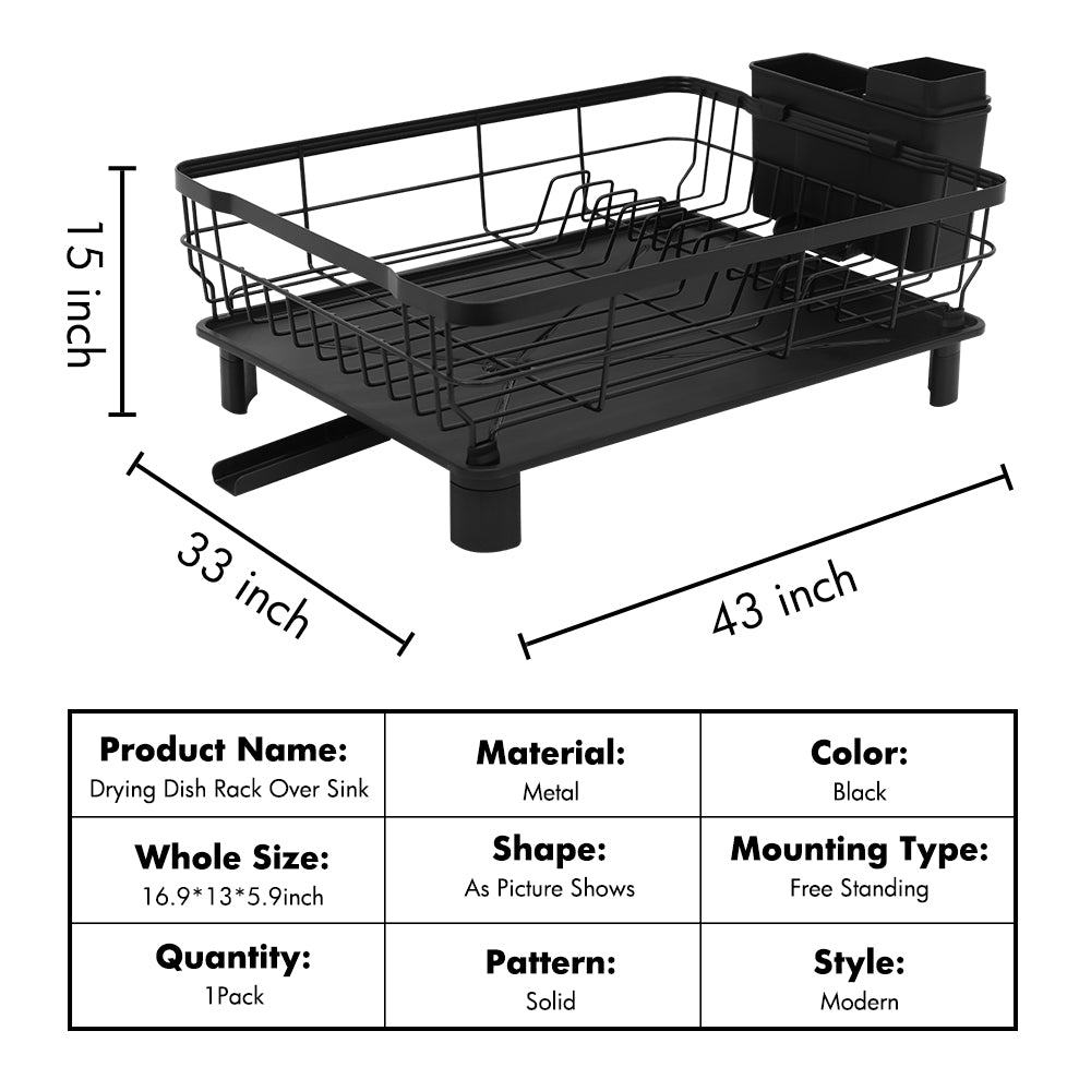 Dish Rack Dish Drainers for Kitchen Counter, Dish Rack with Drain , Dish Drying Rack Drain with Utensil Holder, Cup Holder, Kitchen Dishes Storage and Organizers